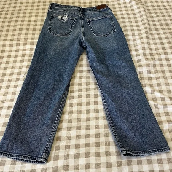 HOLLISTER Women 5S Distressed High Rise Vintage Straight 90s Grunge Style Denim - Picture 9 of 9